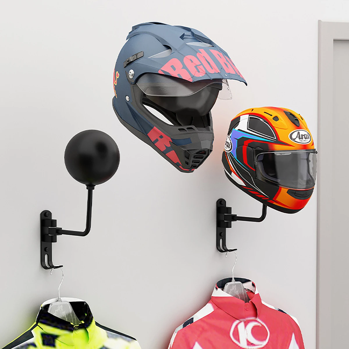 Cycling Gear Wall Mount - Portacasco per moto in metallo con