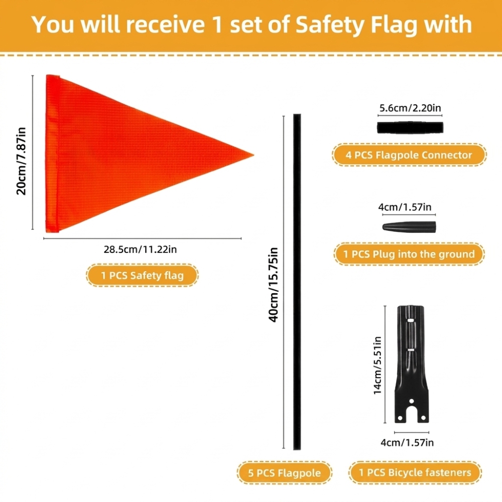 Cycling Visibility Gear - Bandiera di Sicurezza per Bicicletta per