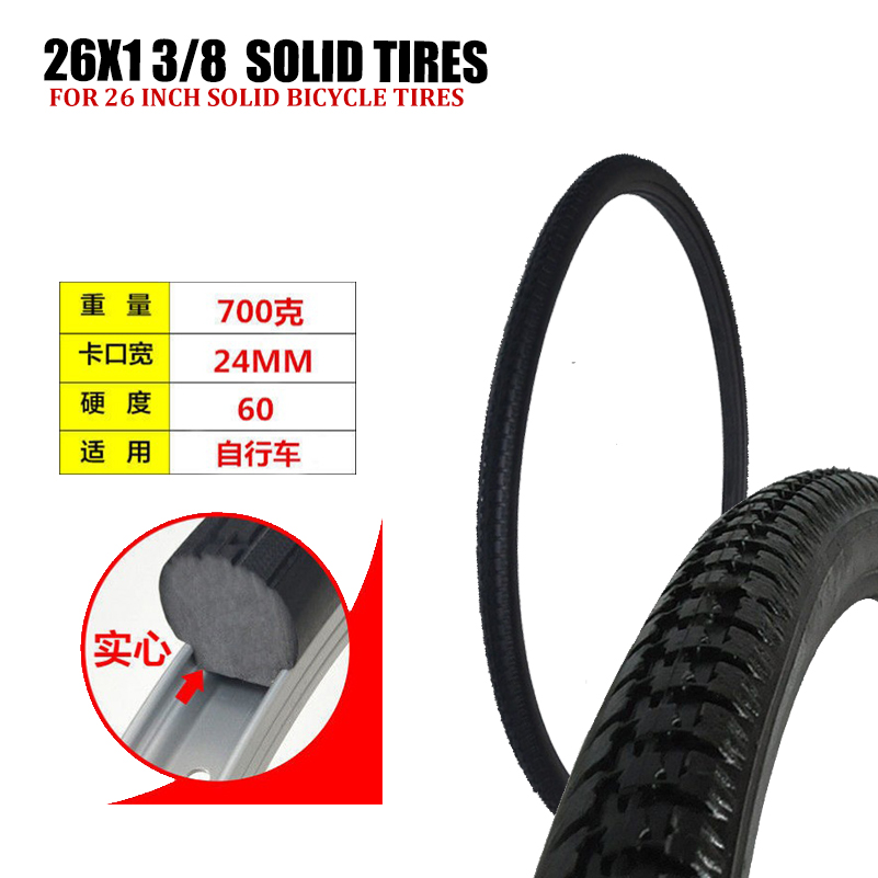 Cycling Gear Black - 26 pollici 26*1 3/8 Bicicletta Tubeless