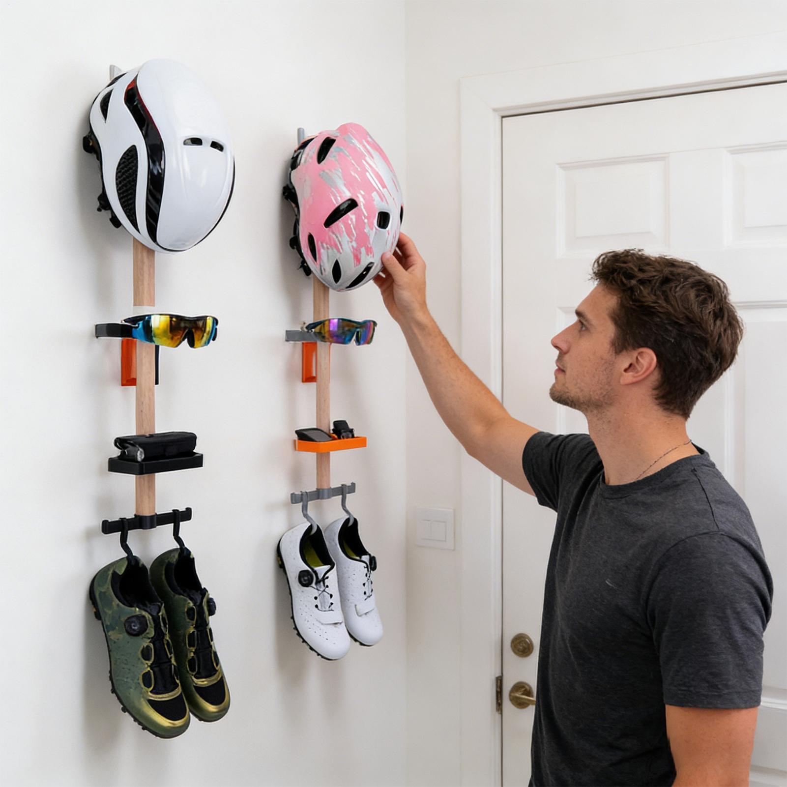 Cycling Gear Wall Mount - Organizzatore Verticale per Attrezzatura da Ciclismo,